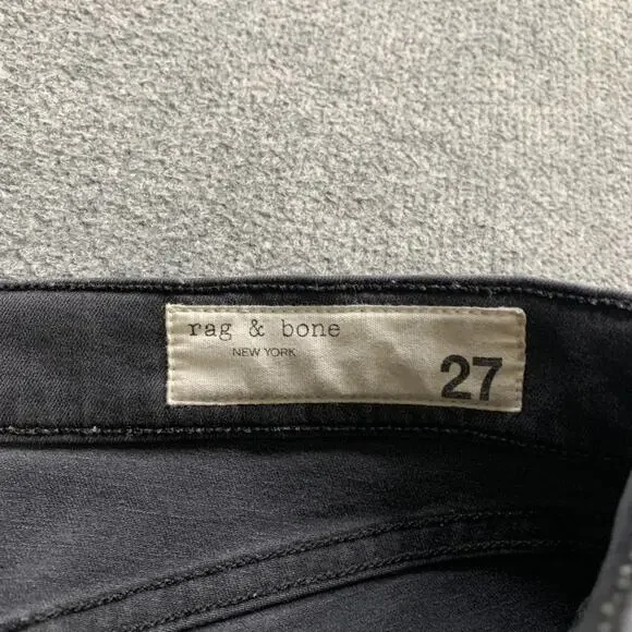 Rag & Bone Jeans Womens 27 Faded Black Denim High Rise Ankle Skinny Stretch - Picture 6 of 11